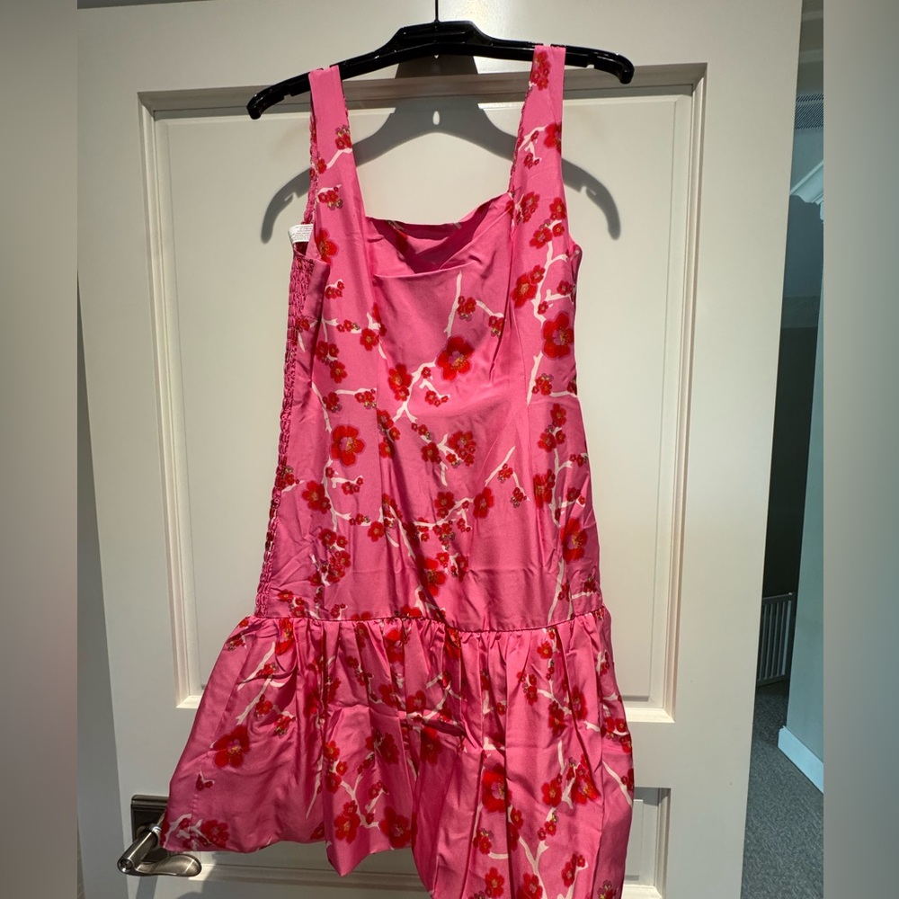 NWT Cynthia Rowley Cherry Blossom Print Smocked Back Bubble Dress - Size 10 - Picture 11 of 14